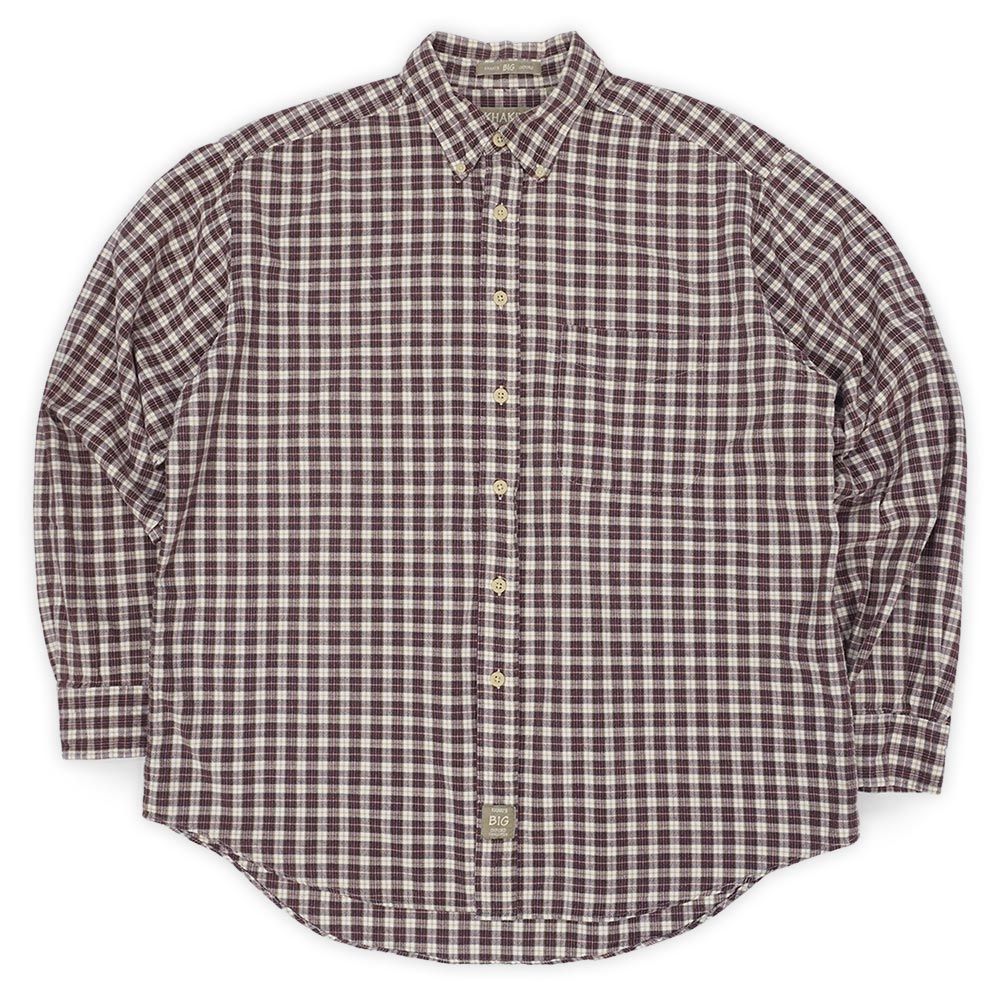 90s KHAKIS ARROW チェック長袖シャツ BIGOXFRDレア L KHAKI'S by ARROW 90s 90年代 アロー カーキス ボタンダウンシャツ BIG