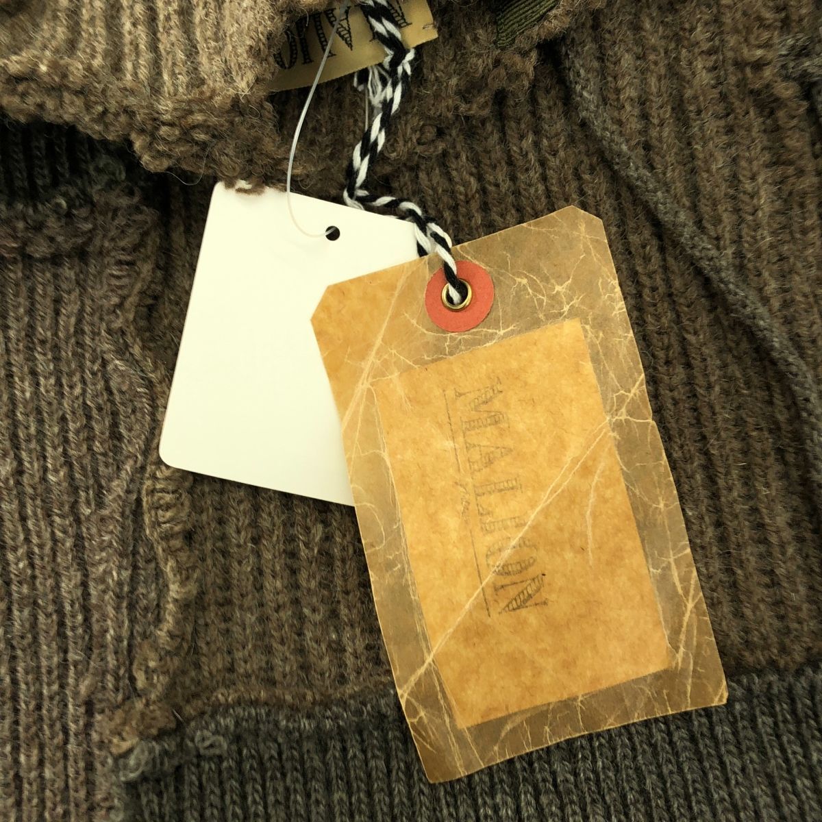 【美品】  MALION vintage / マリオンヴィンテージ | リブ パッチワーク ニット | F | ブラウン | レディース 美品】 MALION vintage / マリオンヴィンテージ | リブ パッチワーク