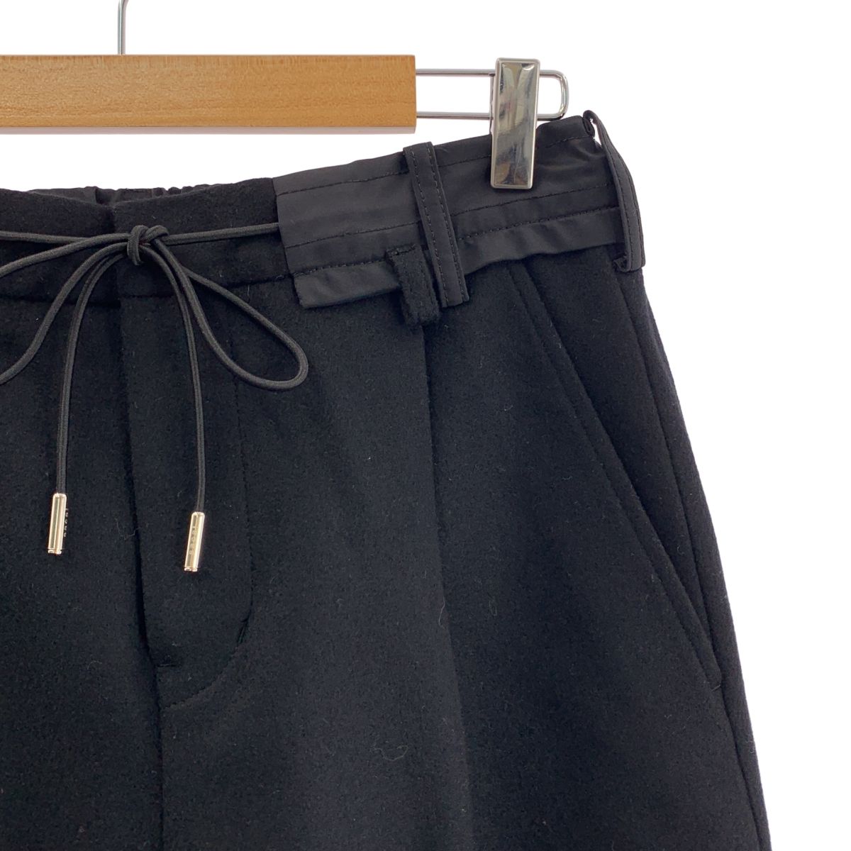 sacai サカイ Wool Melton Pants ウール メルトン テーパードパンツ 1 ブラック メンズ