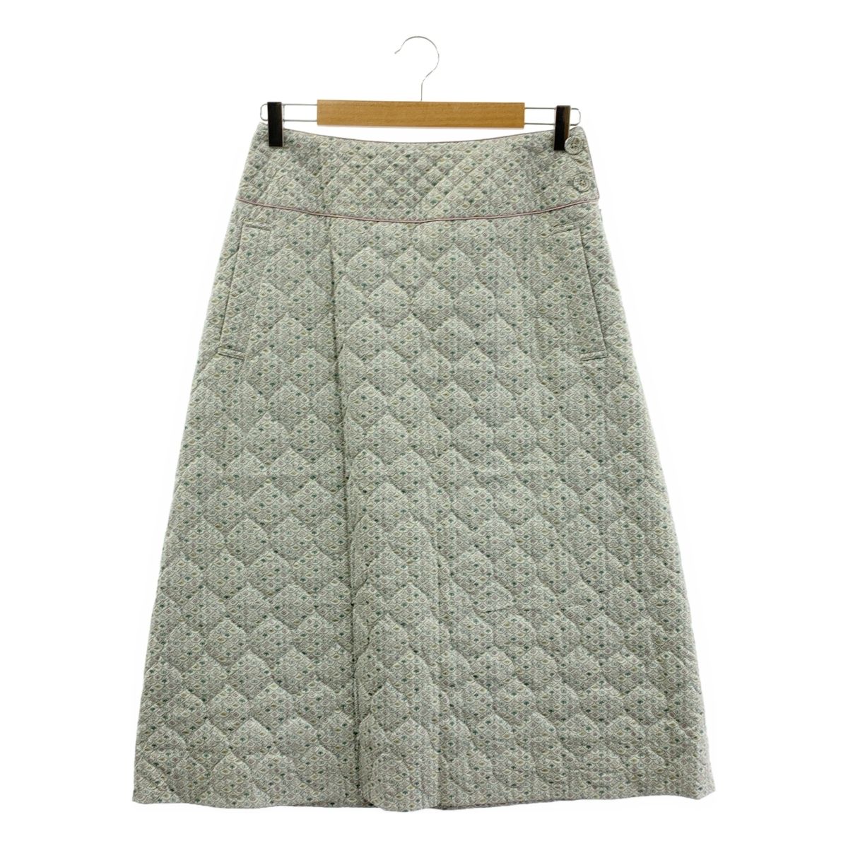 mina perhonen ミナペルホネン 2025 AW forest wave フォレストウェーブ キルティングスカート 36 light gray レディース