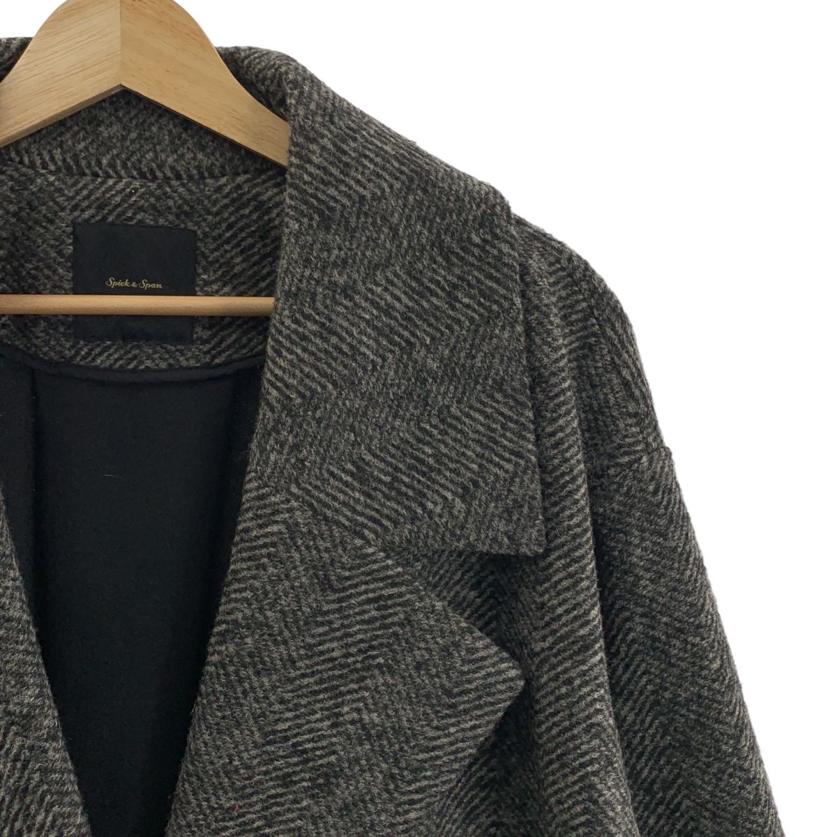 人気♪スピックアンドスパン〈22AW〉Wスライバーヘリンボーンミドルコート 36 Spick and Span / スピックアンドスパン | Wスライバー ヘリンボーン