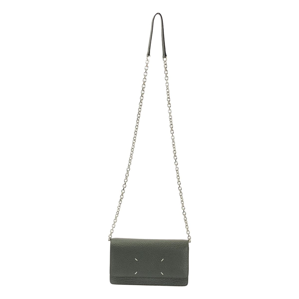 【美品】  Maison Margiela / メゾンマルジェラ | 2025AW | 4ステッチ チェーンウォレット ショルダーバッグ | グレー | レディース 美品】 Maison Margiela / メゾンマルジェラ | 2025AW | 4ステッチ