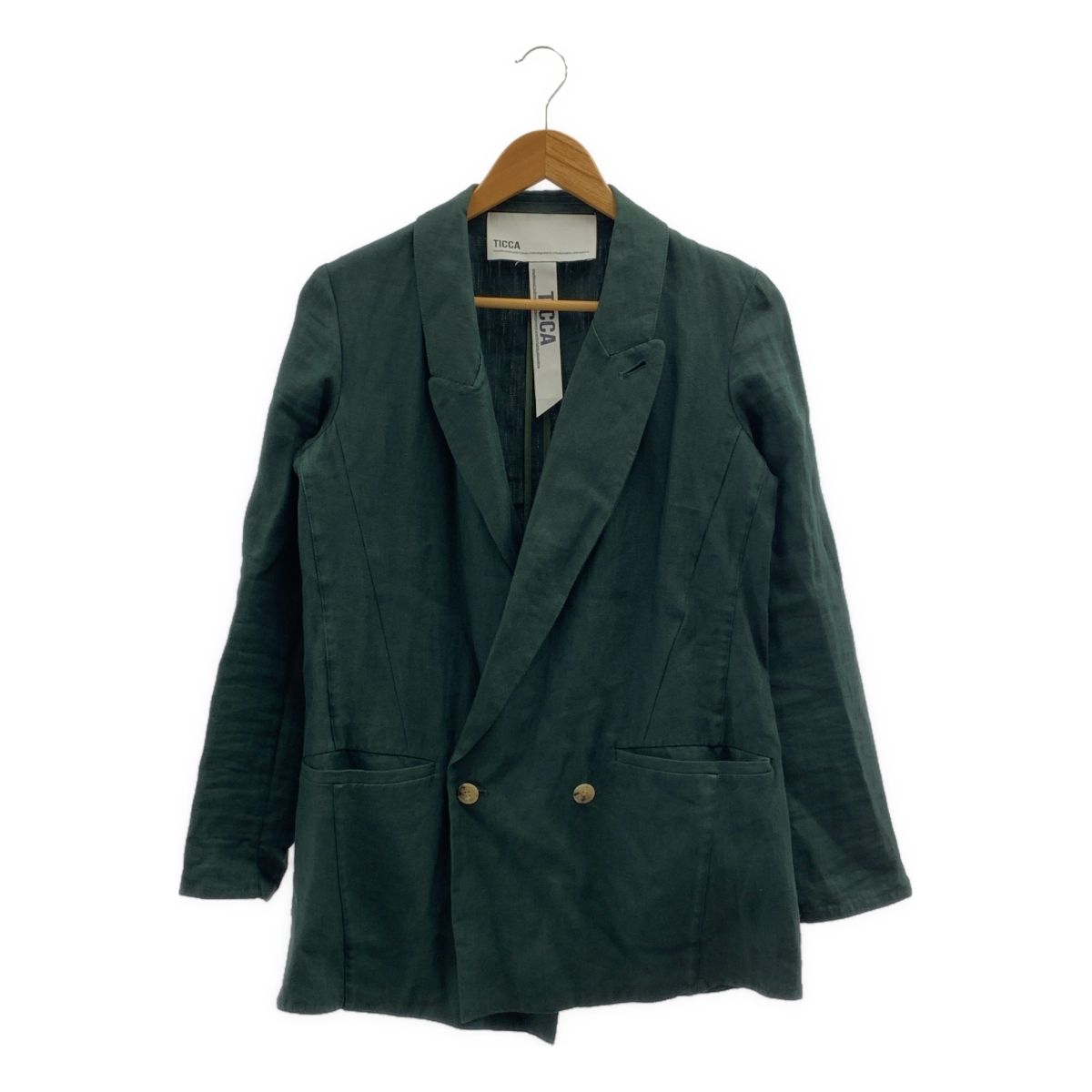 TICCA / ティッカ | リネン ダブルブレスト テーラードジャケット | 1