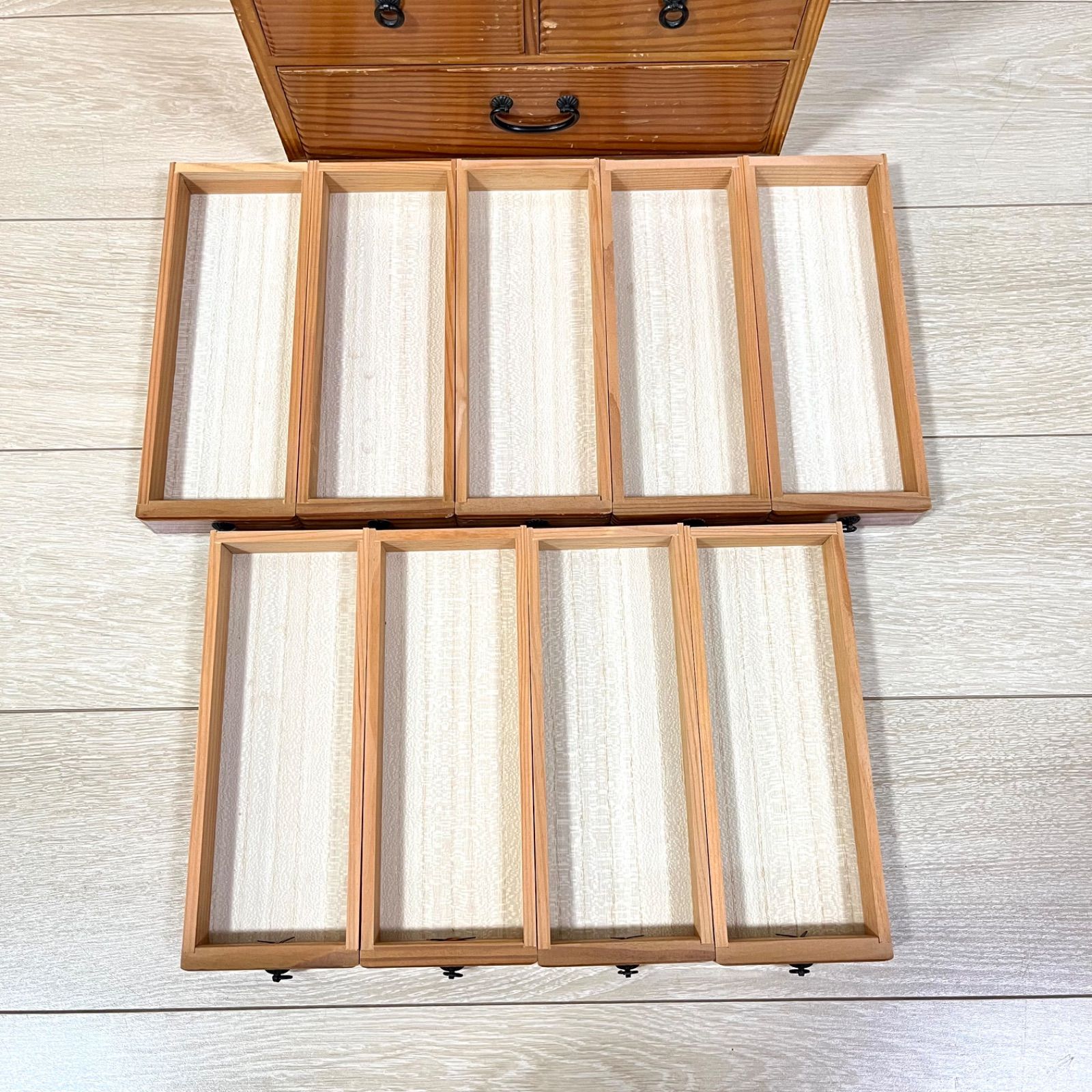 アンティーク　引き出し　チェスト　薬箱　木製　ビンテージ　小物入れ　20杯 ち29【古道具】薬棚 木製 多段チェスト 22杯 引き出し 小物入れ レトロ