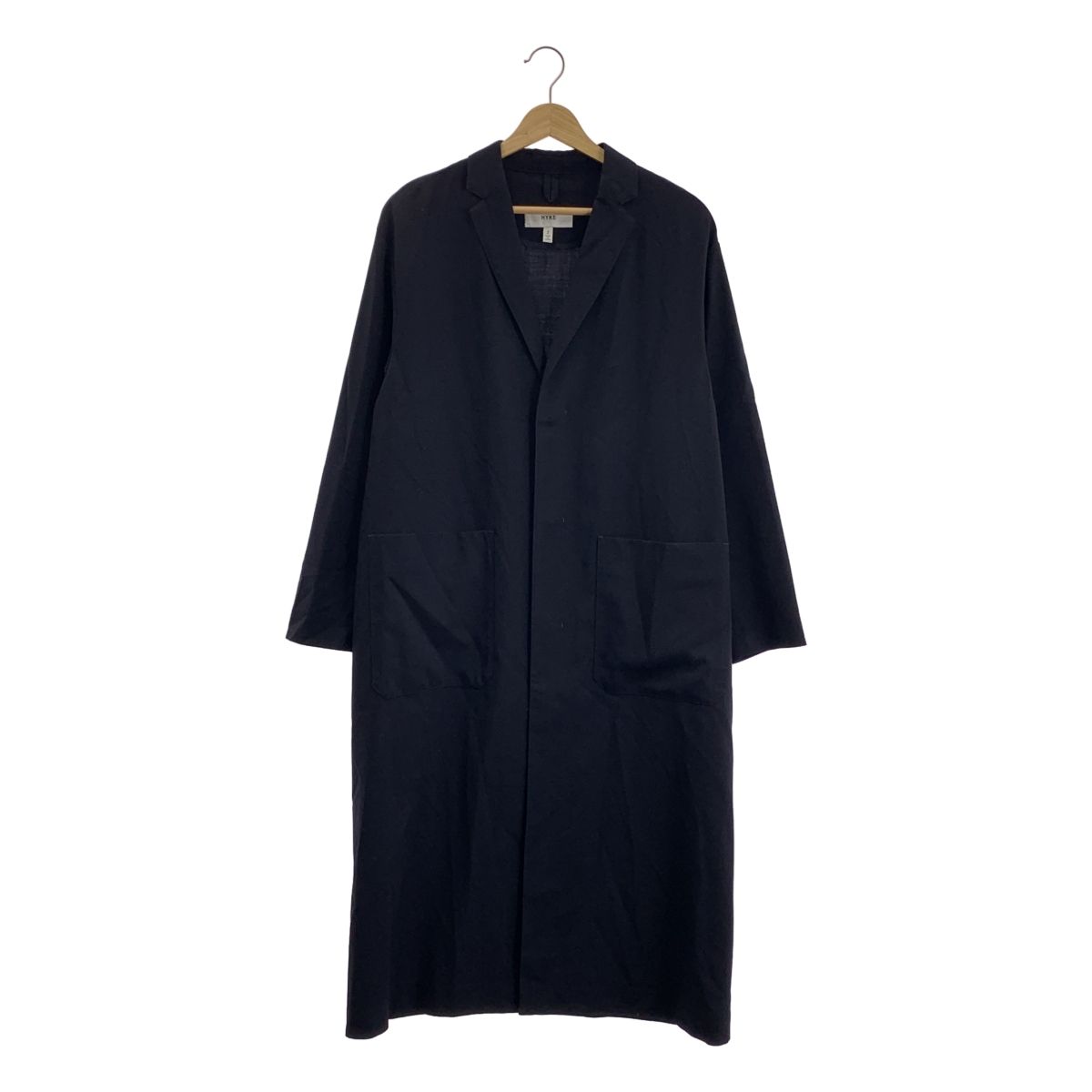 HYKE ハイク WOOL SHOP COAT ウール ショップコート 2 ネイビー レディース