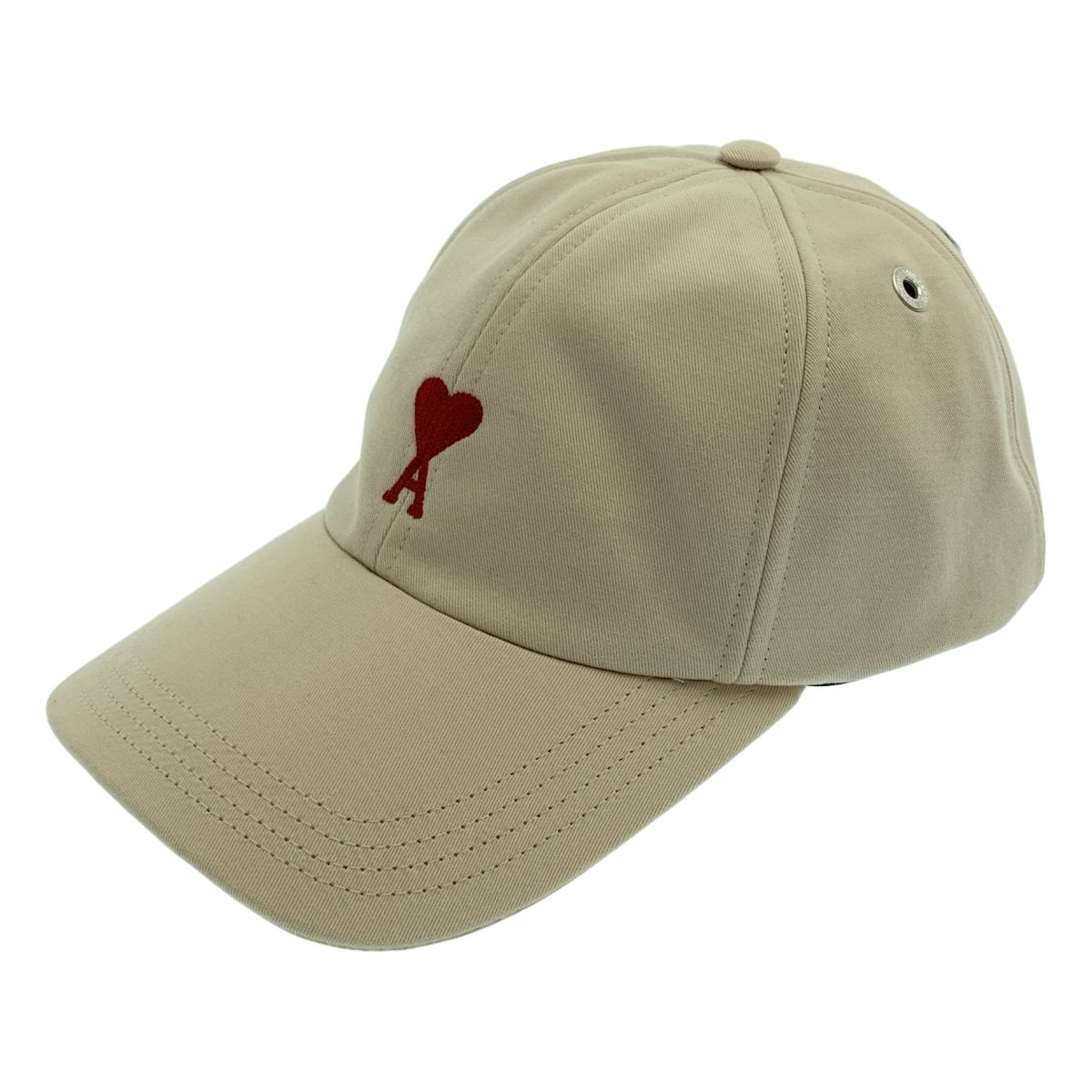 AMI Alexandre Mattiussi アミ アレクサンドルマテュッシ Heart Logo Classic Ball Cap キャップ ベージュ レッド レディース