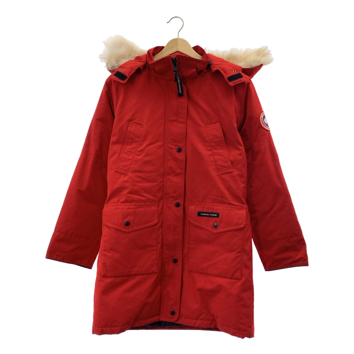 CANADA GOOSE カナダグース TRILLIUM PARKA トリリウム パーカー ファー付き ダウンコート M レッド レディース