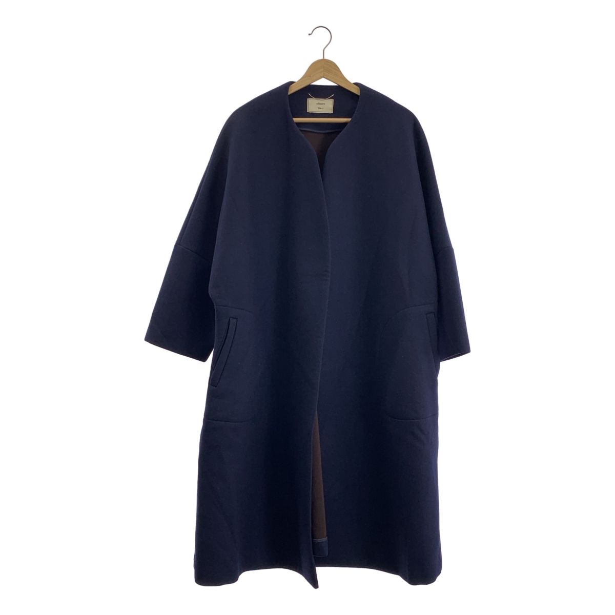 ebure エブール Ron Herman ロンハーマン ウール ノー コート 36 ネイビー レディース