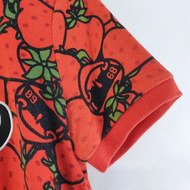 パーリーゲイツ レディース90 レッド いちご 半袖 スウェット K9031