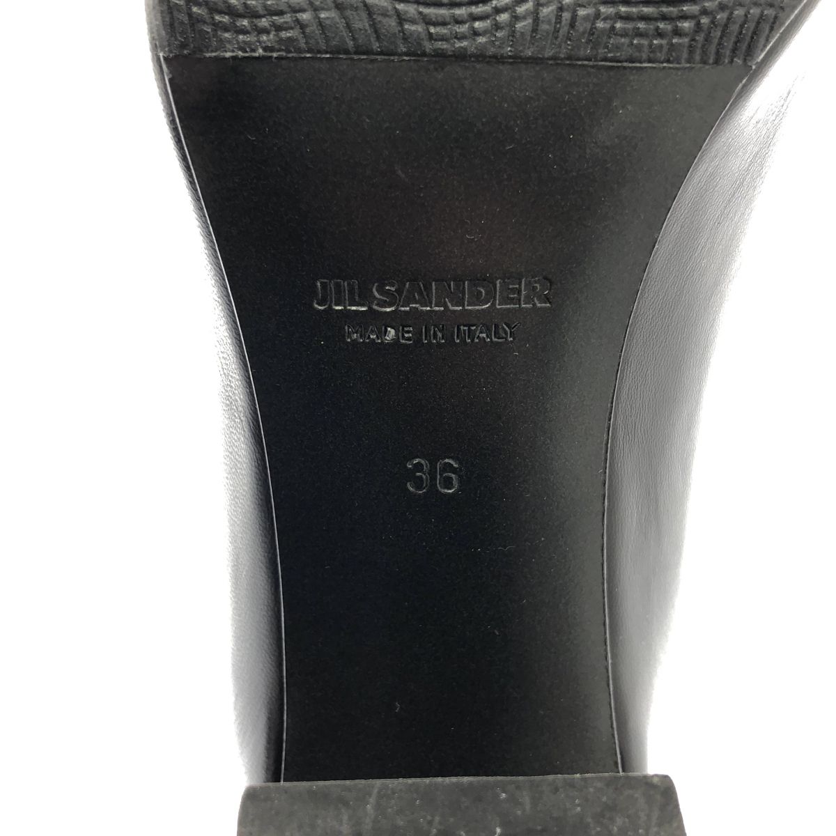  JIL SANDER ジルサンダー 2025 SS レザー レースアップ チャンキーヒール ブーティ 36 ブラック レディース その他 靴