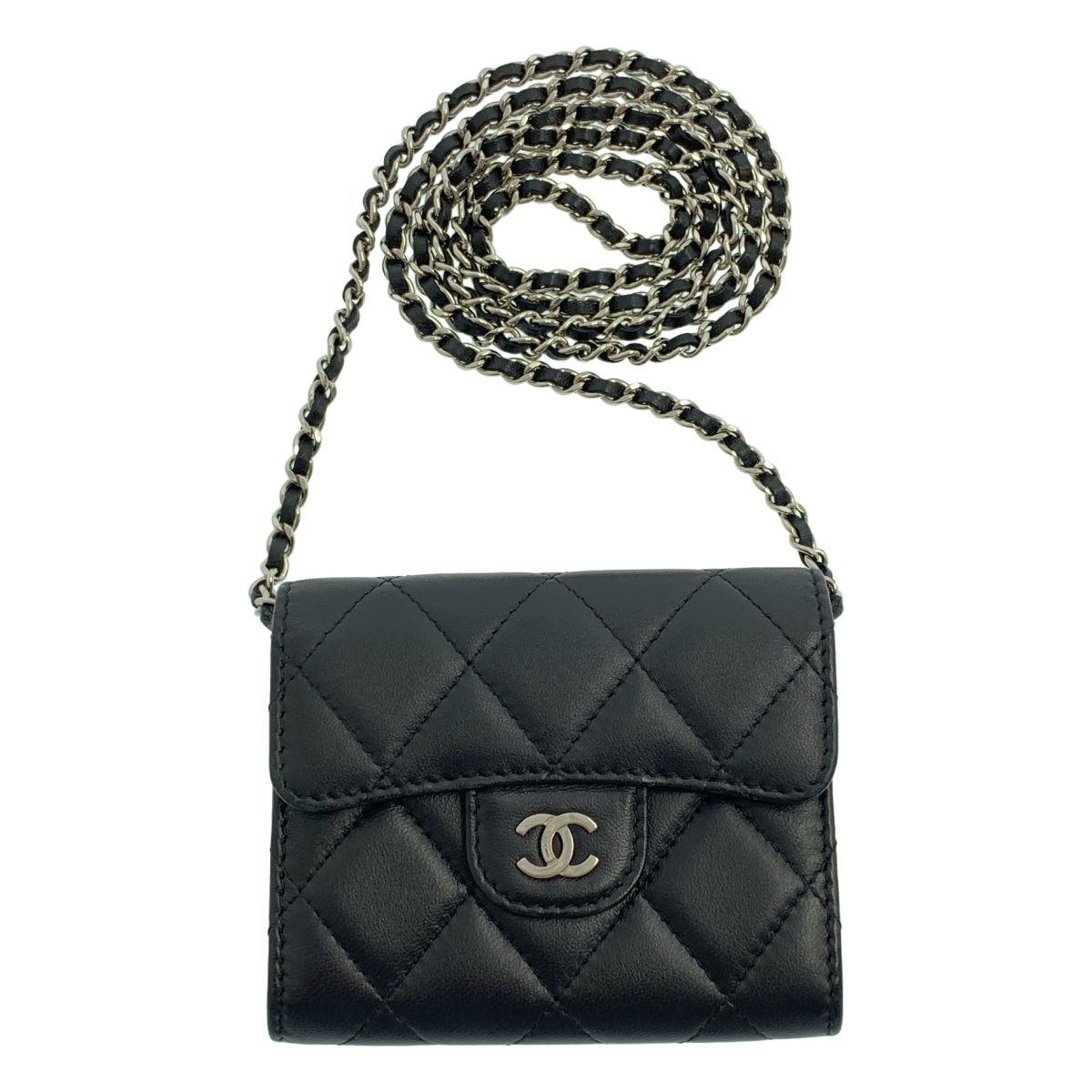 CHANEL シャネル マトラッセ ミニ チェーン ウォレット AP 0238 ブラック レディース