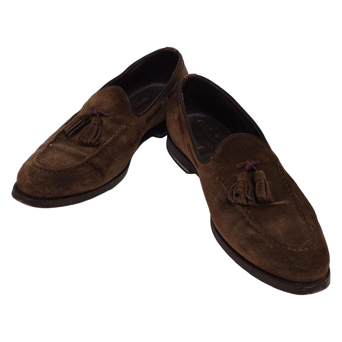 SANTONI サントーニ スリッポン 6 1 2 メンズ ダークブラウン タッセル