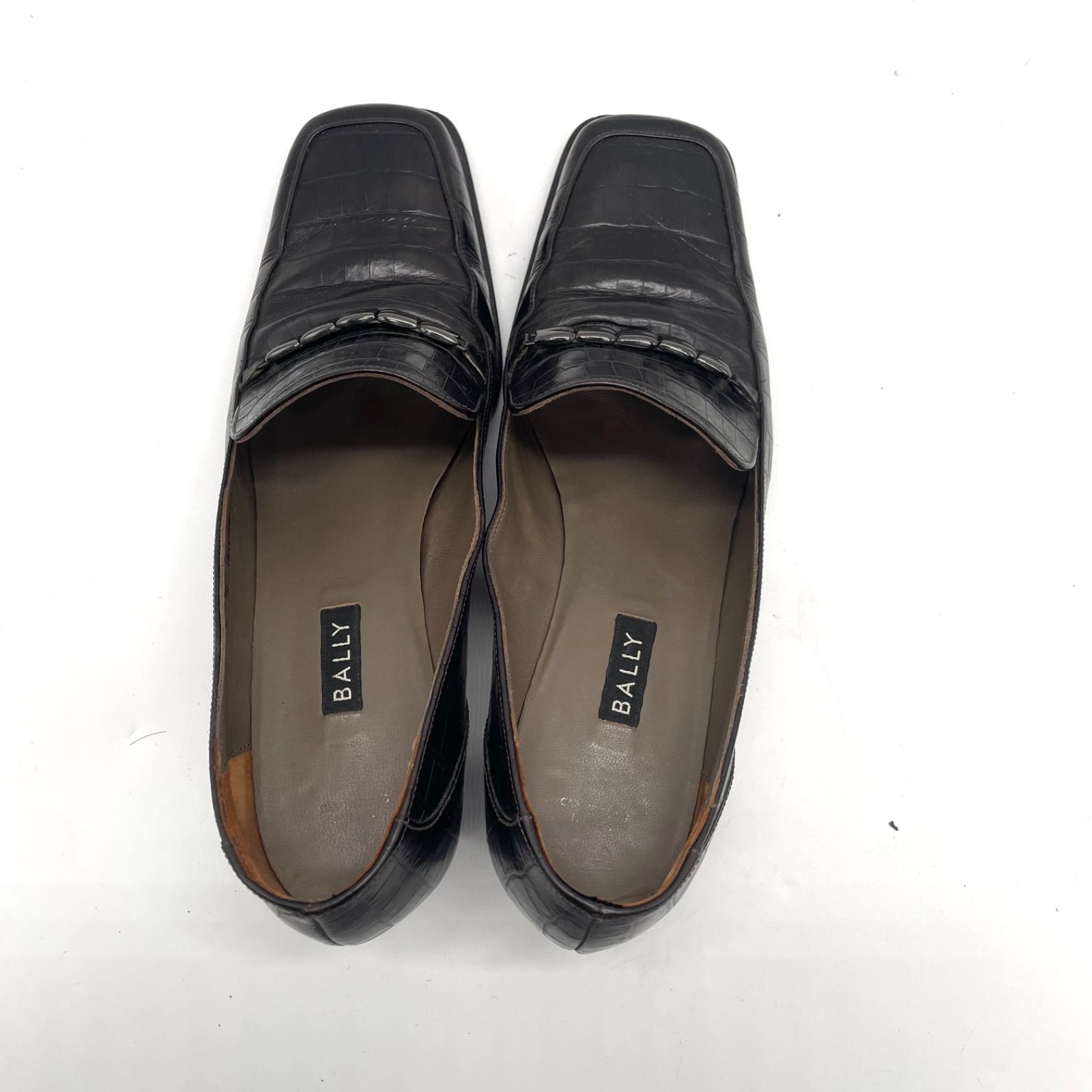 BALLY バリー ローファー スリッポン クロコダイル スクエアトゥ 23.5 