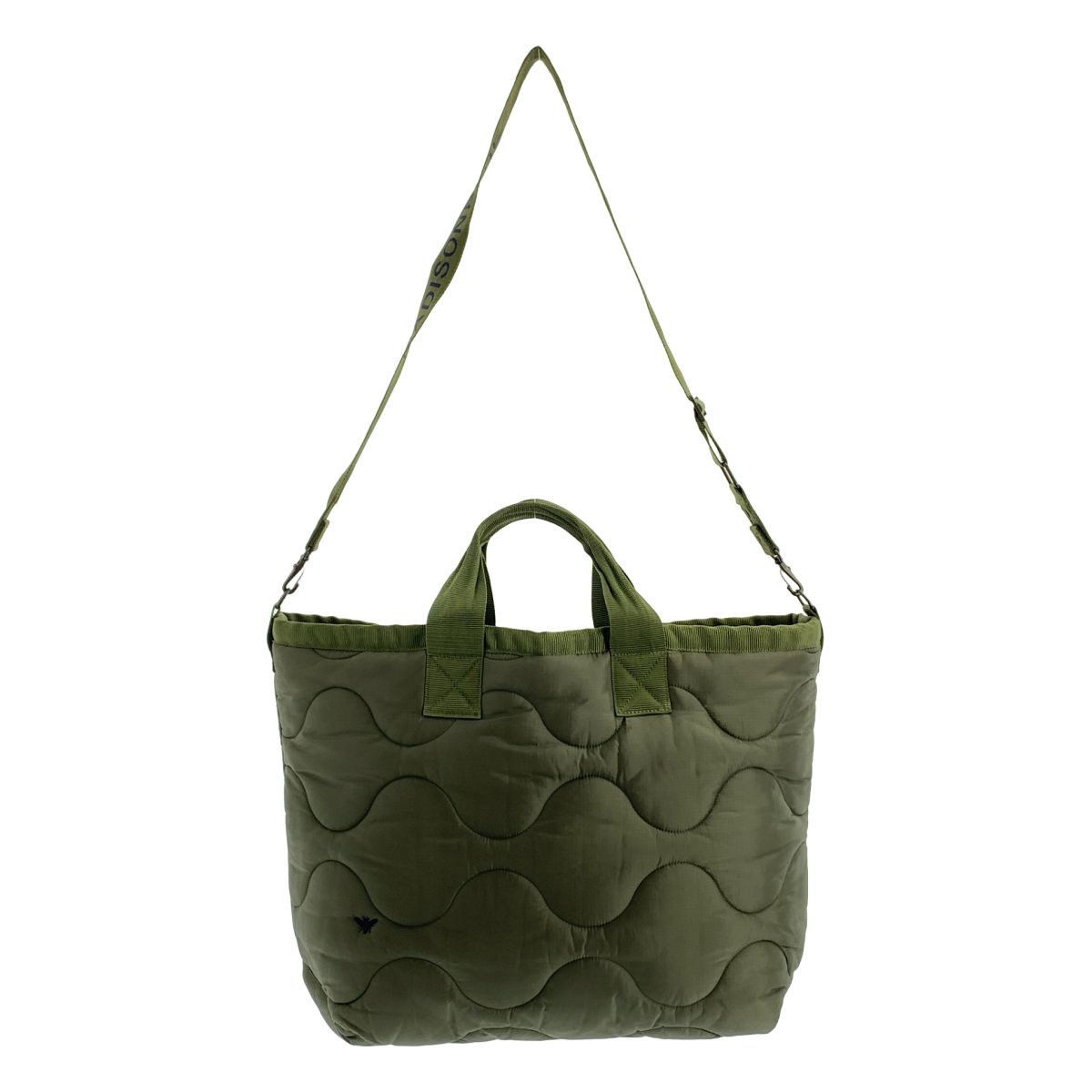 MADISON BLUE マディソンブルー 2 way ロゴショルダー付き ミリタリー キルティング ハンド トートバッグ カーキ レディース