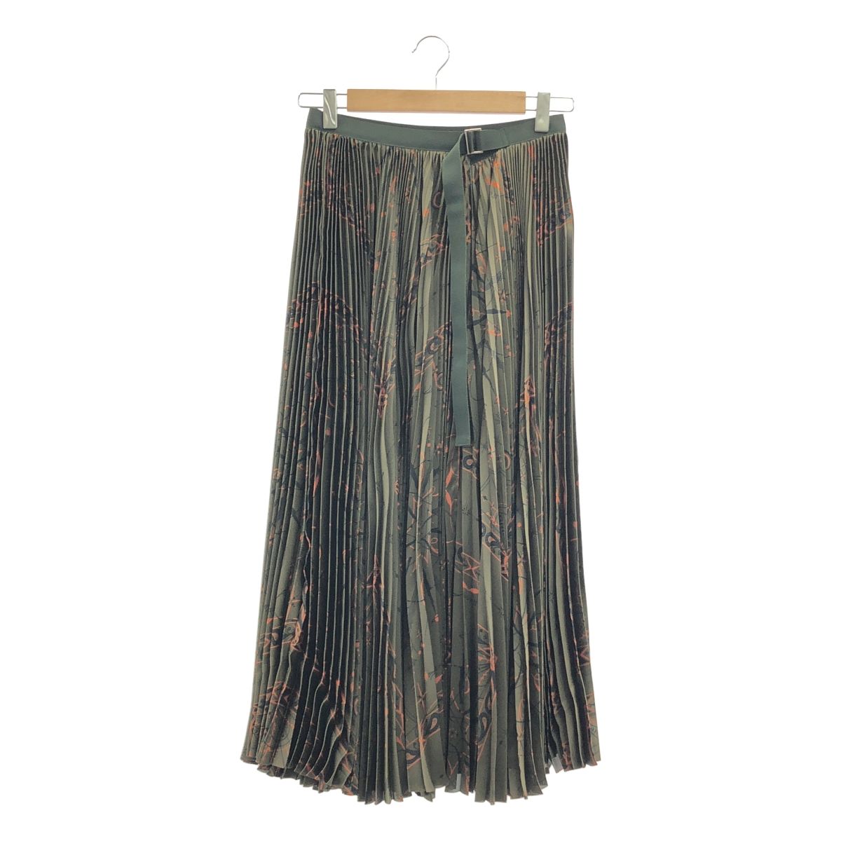 sacai サカイ ×Dr. Woo Bandana Print Skirt バンダナプリント プリーツスカート 1 カーキ レディース