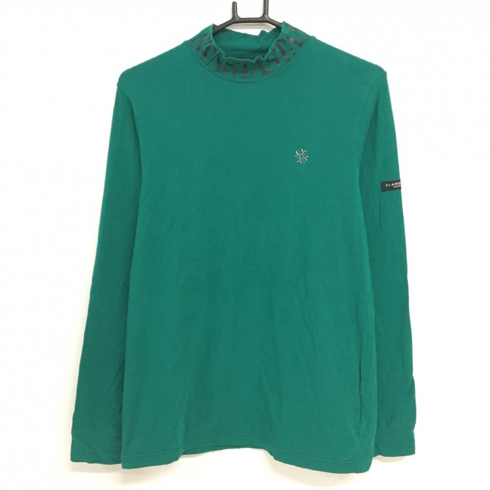 セントアンドリュース 長袖ハイネックシャツ グリーン×黒 ネック
