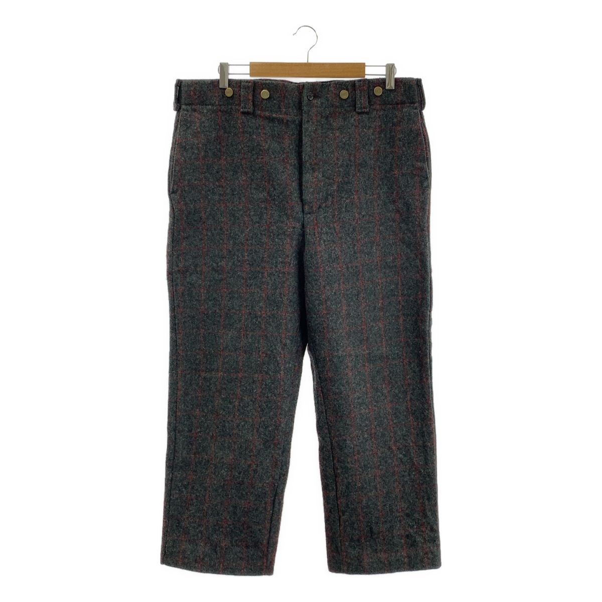 L BEAN エルエルビーン 1980 s サスペンダーボタン タッターソールチェック ハンティングウールパンツ 38 グレー メンズ