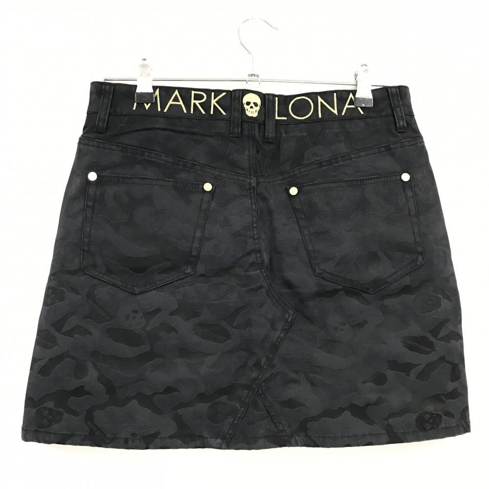 美品】マークアンドロナ スカート 黒 カモフラ柄・スカル地模様 迷彩