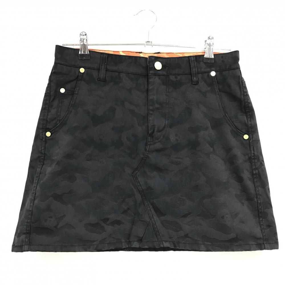 mark&lona マークアンドロナ　レディース　　スカート　ゴルフウェア　M 美品】マークアンドロナ スカート 黒 カモフラ柄・スカル地模様 迷彩