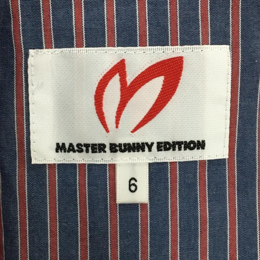  超 マスターバニー ウールパンツ ダークブラウン×白 ストライプ ロゴ刺しゅう メンズ 6 XL ゴルフウェア MASTER BUNNY EDITION スパイクレス バランス練習用品 パンツ メンズウェア