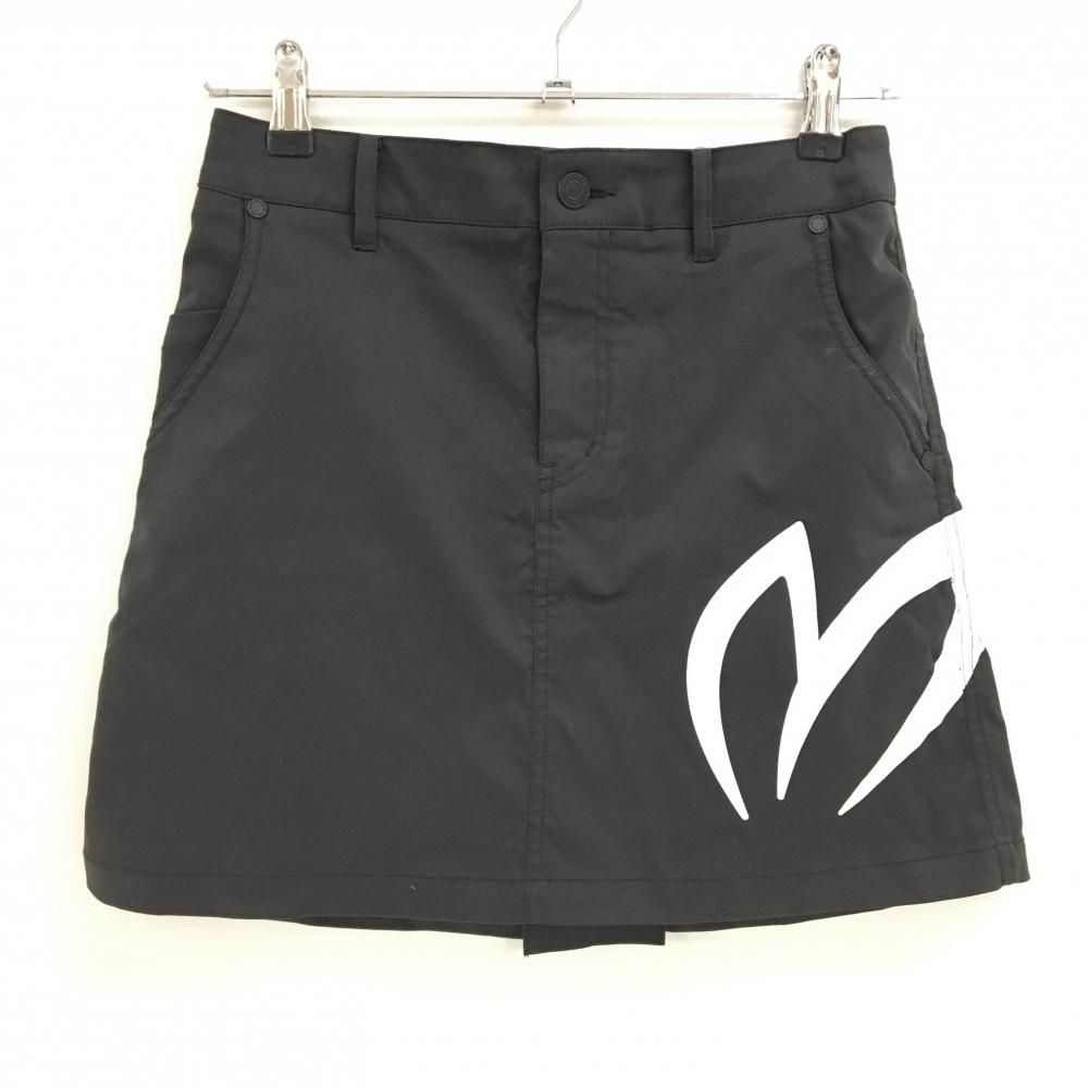 マスターバニー スカート ダークグレー×白　ストレッチ ロゴ レディース 00(XS) ゴルフウェア MASTER BUNNY EDITION