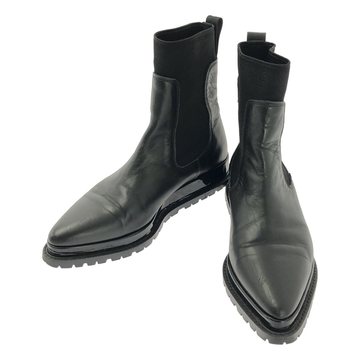 sacai サカイ COWHIDE Chelsea Boots カウハイドチェルシーブーツ 35 ブラック レディース