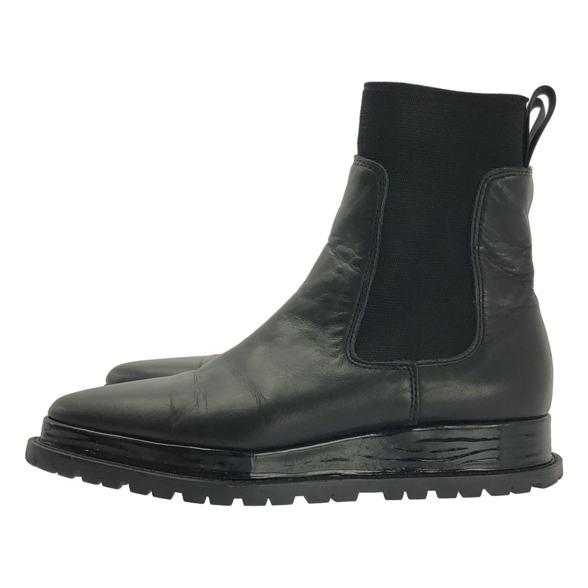 sacai サカイ COWHIDE Chelsea Boots カウハイドチェルシーブーツ 35 ブラック レディース