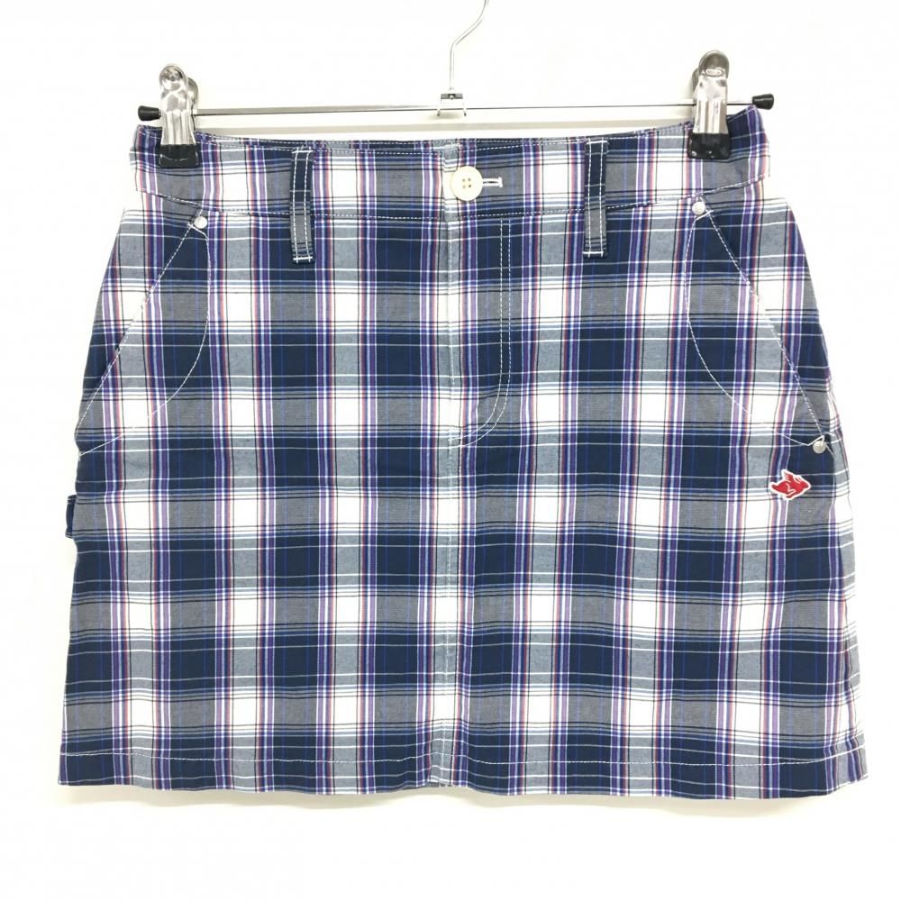 ゴルフ 【美品】パーリーゲイツ スカート ネイビー×白 チェック