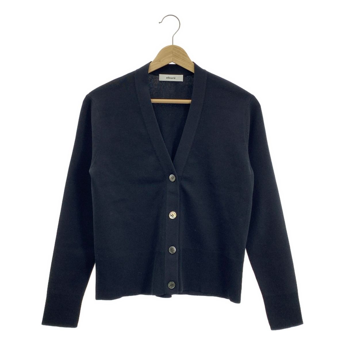 美品】 ebure / エブール | コットン シルク Vネック カーディガン 美品】 ebure / エブール | コットン シルク Vネック カーディガン