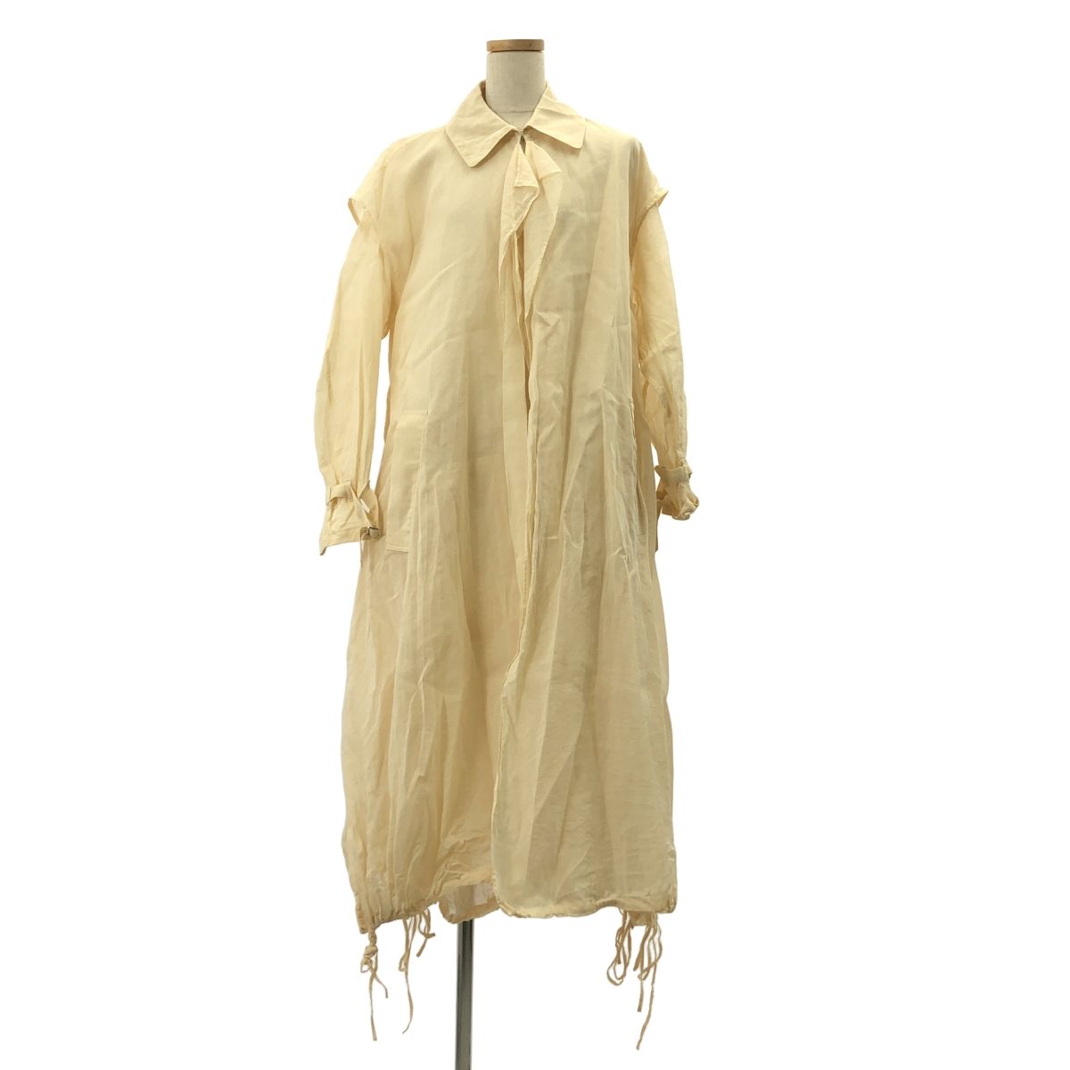 TENNE HANDCRAFTED MODERN テンハンドクラフテッドモダン オーバーシルエット オーガンジー ベルテッド コート F ベージュ レディース