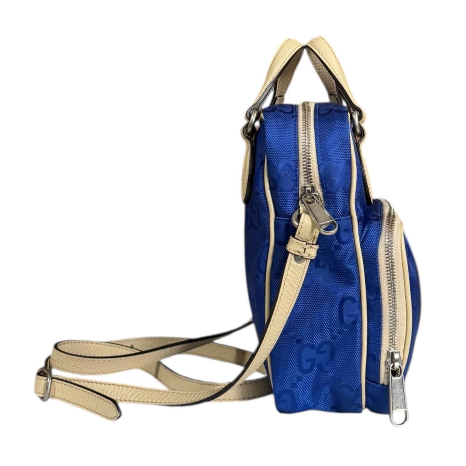 グッチ オブザグリッド ショルダーバッグ ナイロン 625850 ブルー ユニセックス GUCCI  中古 GUCCI - グッチ オブザグリッド ショルダーバッグ ナイロン 625850
