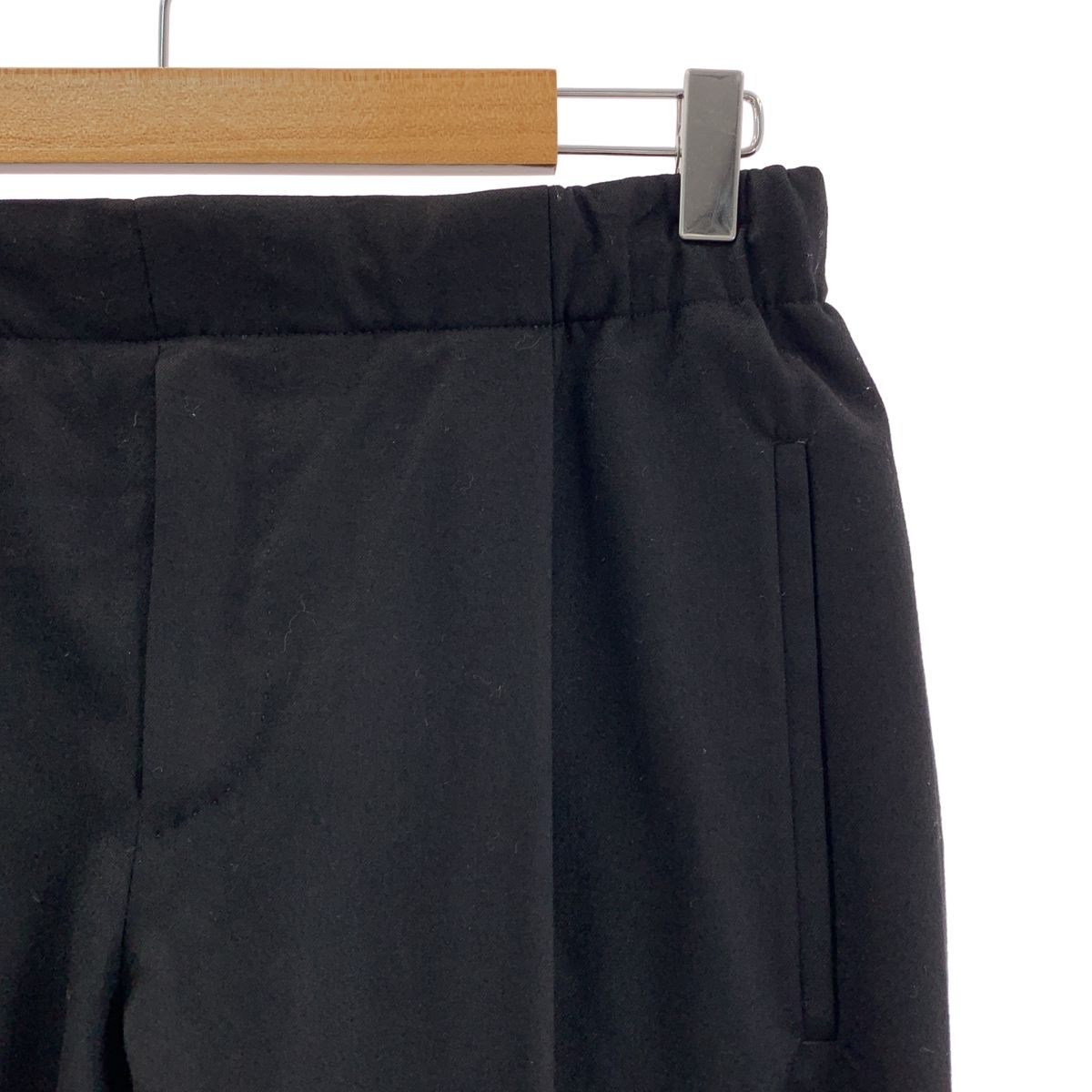 CARUSO カルーゾ ウール タック ドローストリング イージー パンツ 46 ブラック メンズ