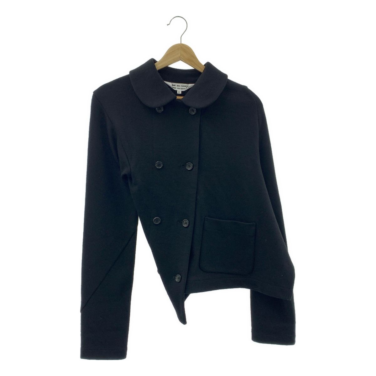 COMME des GARCONS コムコム 2014 AW ウール 捻れ 変形 ジャケット M ブラック レディース