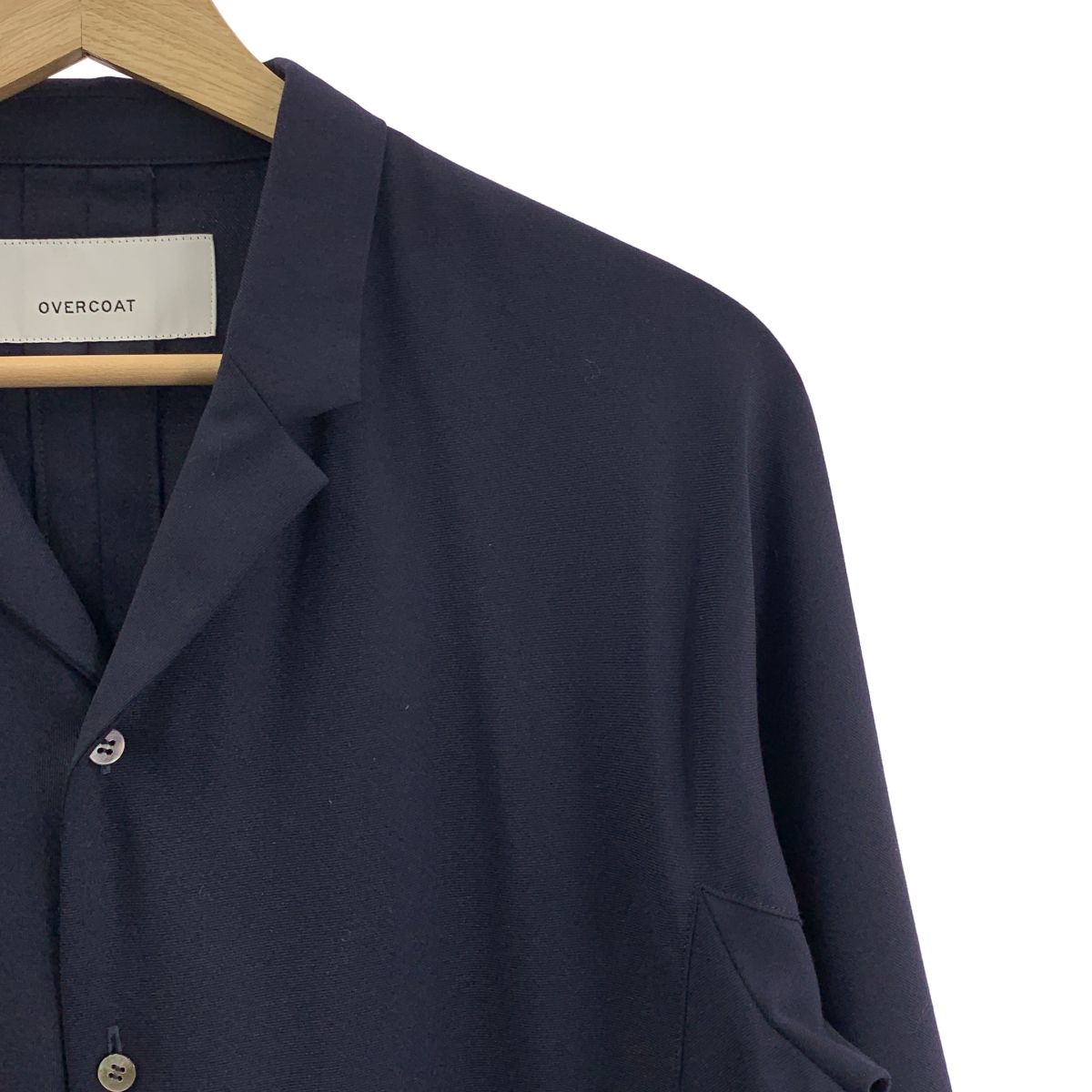 【美品】  OVERCOAT / オーバーコート | オープンカラー シャツ ジャケット | 00 | ネイビー | レディース 美品】 OVERCOAT / オーバーコート | オープンカラー シャツ