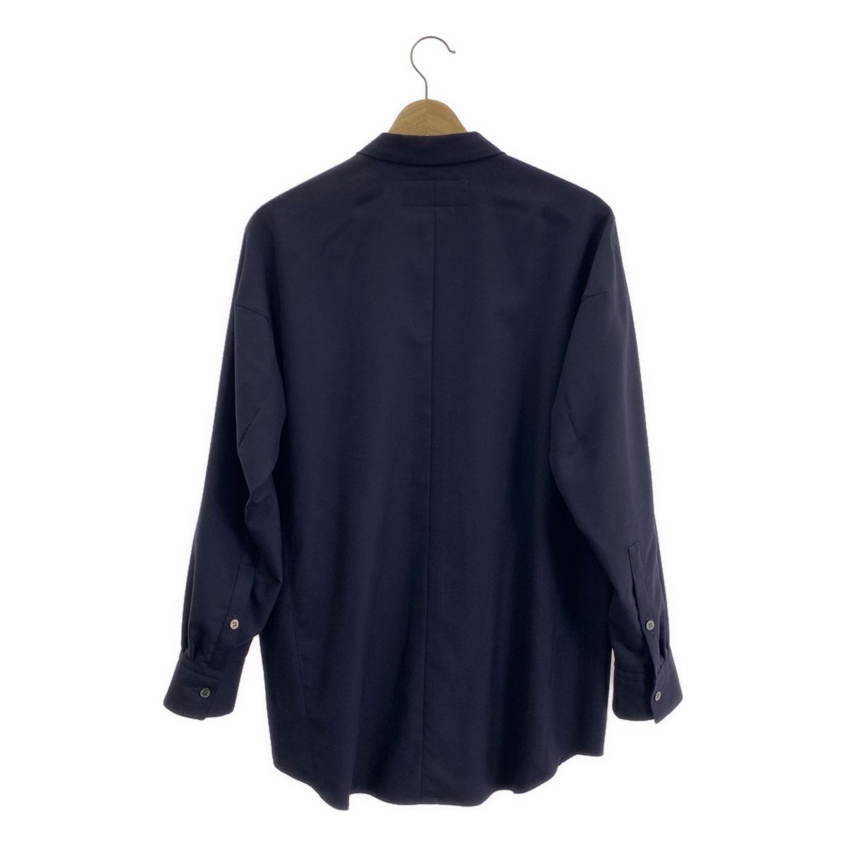 【美品】  OVERCOAT / オーバーコート | オープンカラー シャツ ジャケット | 00 | ネイビー | レディース 美品】 OVERCOAT / オーバーコート | オープンカラー シャツ