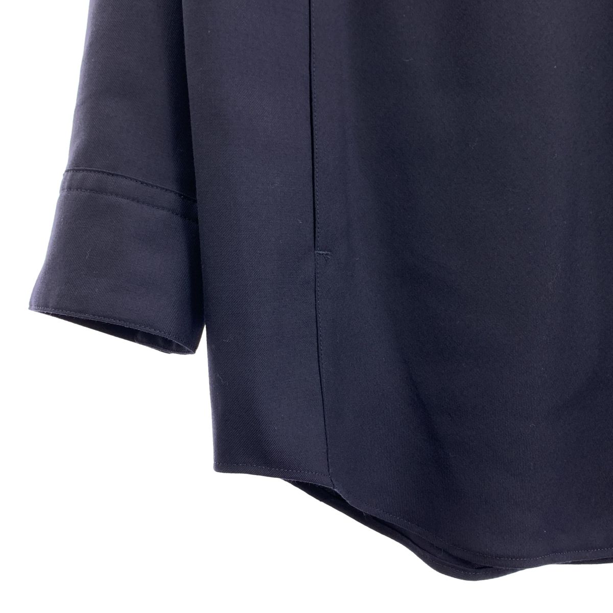 【美品】  OVERCOAT / オーバーコート | オープンカラー シャツ ジャケット | 00 | ネイビー | レディース 美品】 OVERCOAT / オーバーコート | オープンカラー シャツ