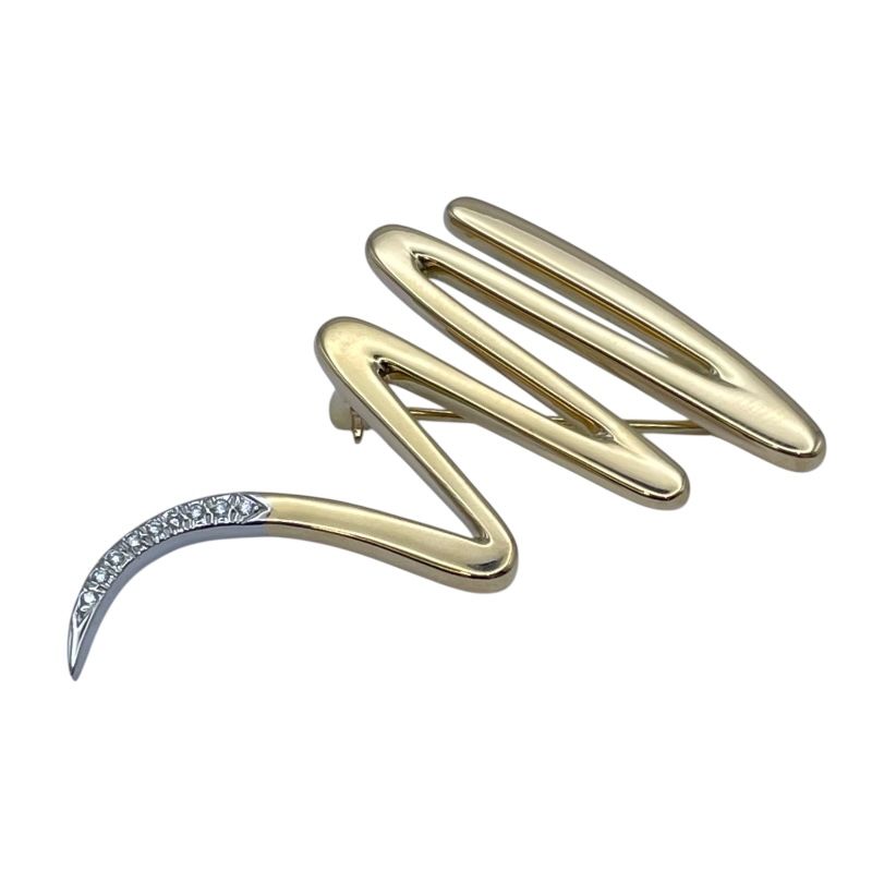 ティファニー TIFFANY＆CO スクリブルブローチ ゴールドxプラチナ 750 Pt 950 ジュエリー