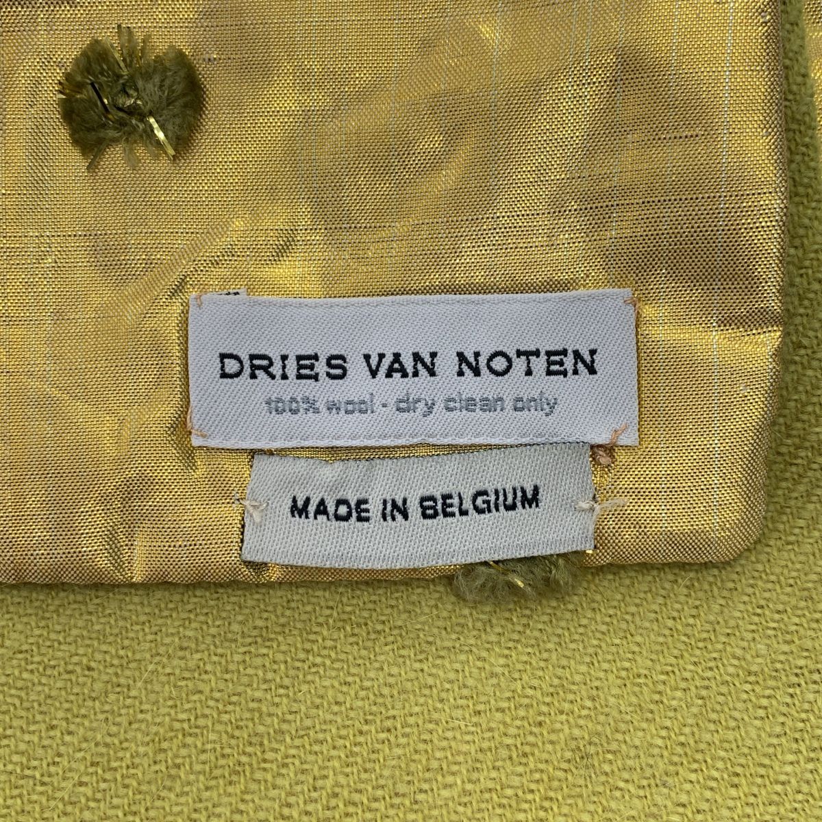DRIES VAN NOTEN / ドリスヴァンノッテン | エンブロイダリー ストール | グリーン/ゴールド系 DRIES VAN NOTEN / ドリスヴァンノッテン | エンブロイダリー ストール
