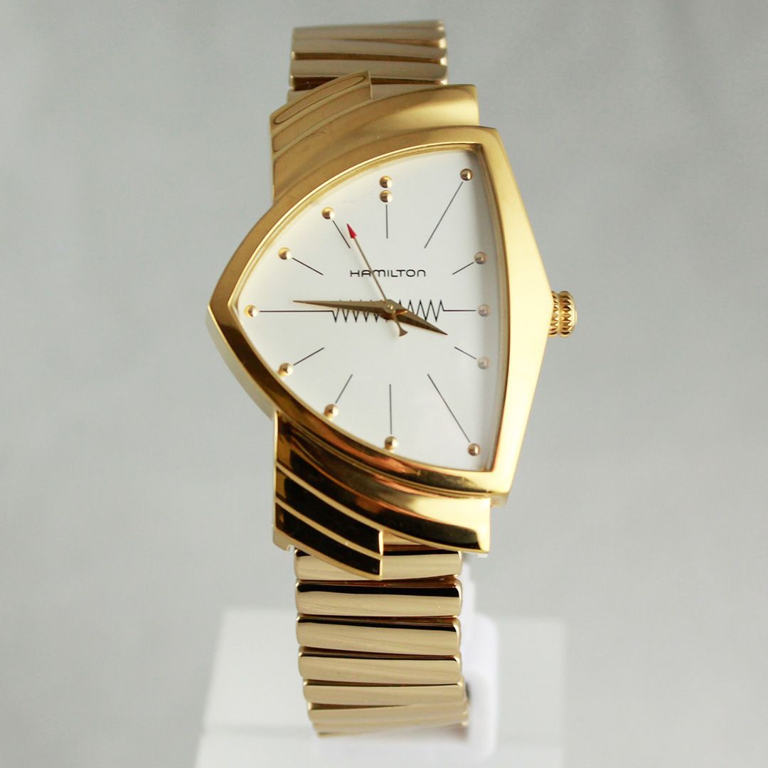SA 212 ハミルトン ベンチュラ H 243010 エルヴィス プレスリーモデル 左右非対称 ゴールド ホワイト文字盤 メンズ 腕時計 銀座サコム堂 期間 販売