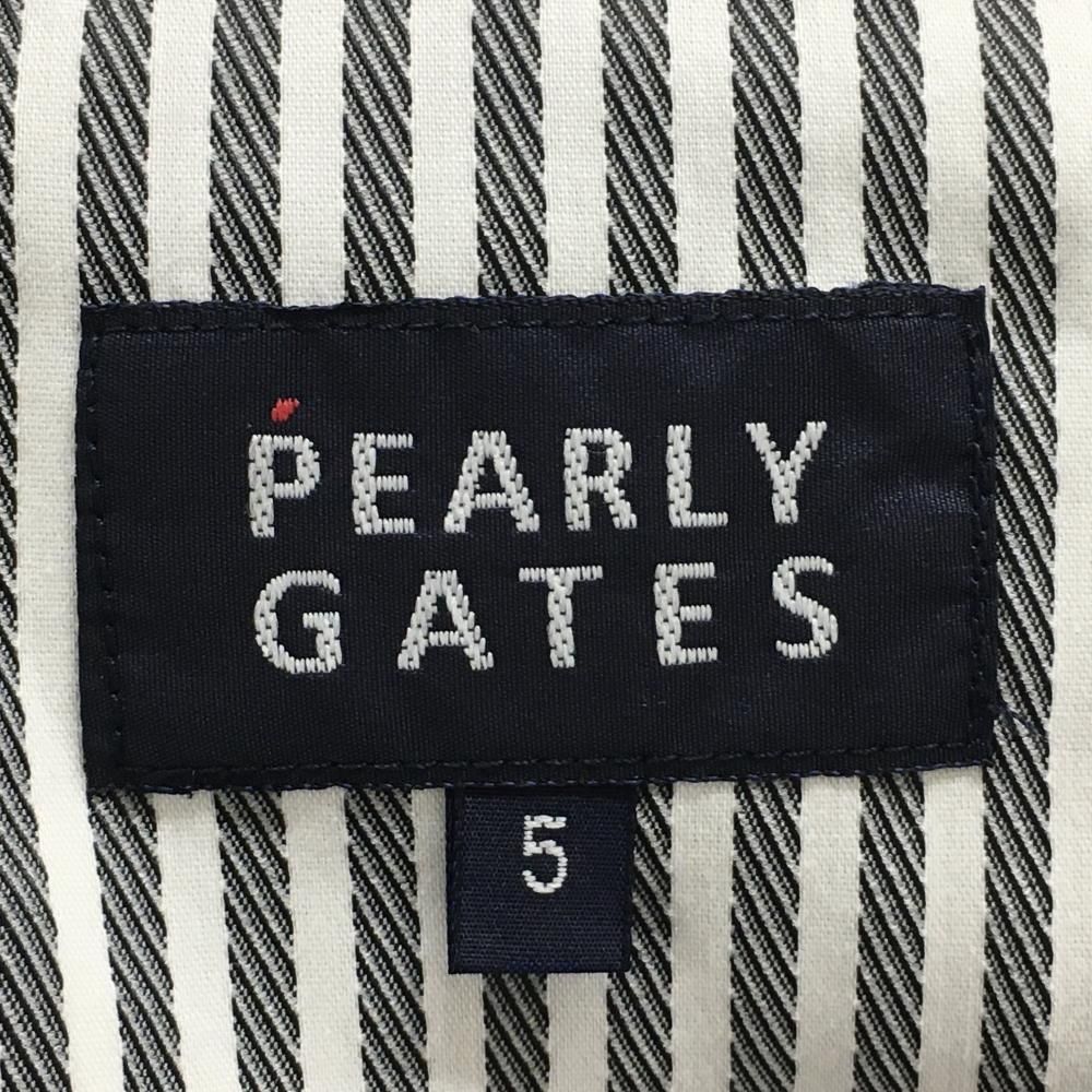 パーリーゲイツ パンツ ネイビー×ライトブルー ストライプ ウエスト