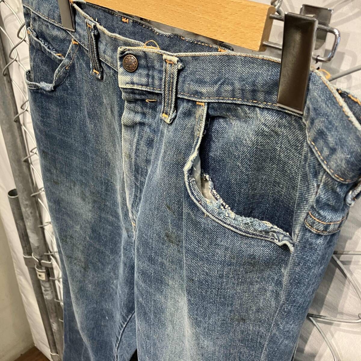 70s FINESILVER フレアデニム SCOVILLジッパー ブルー L ファイン 