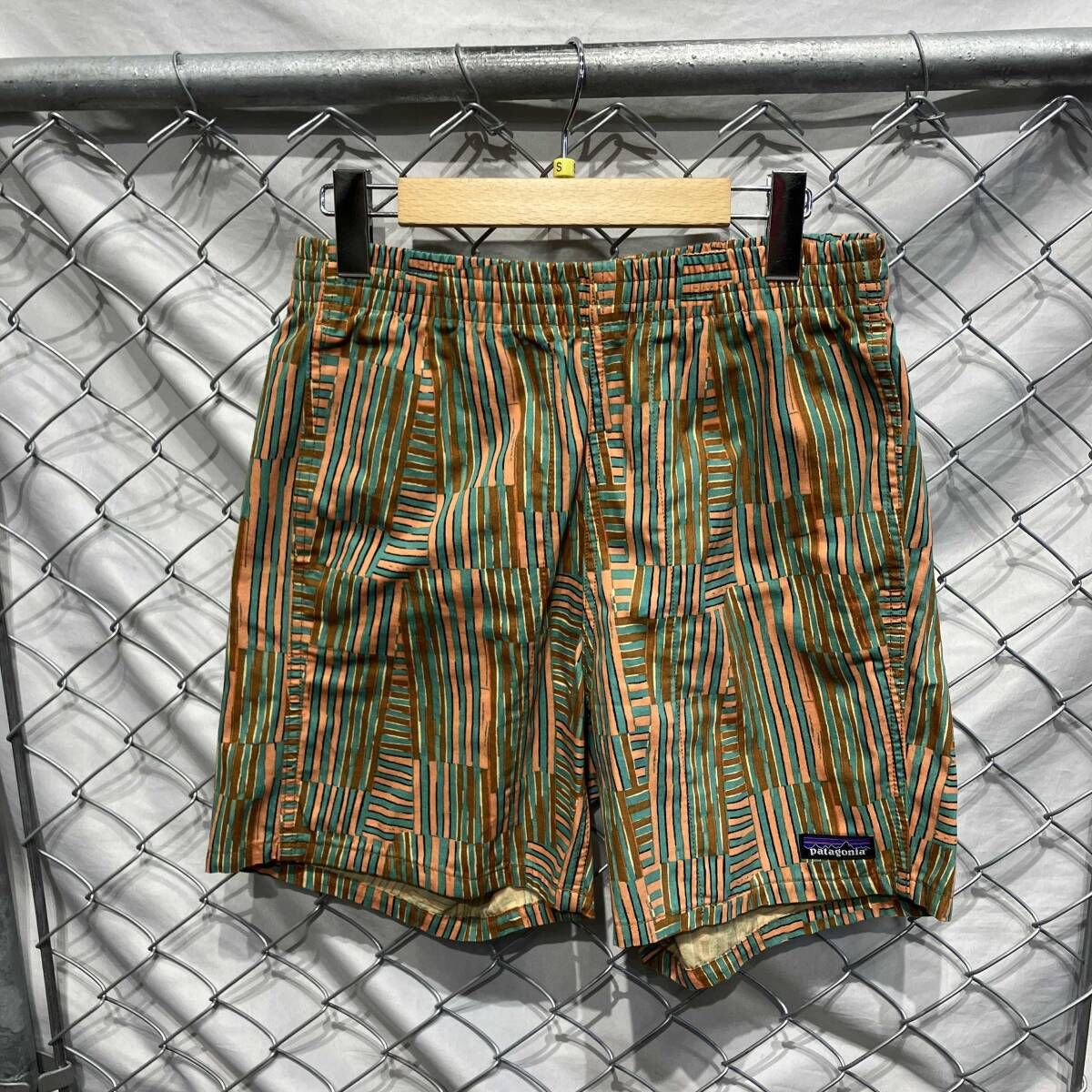 Patagonia 57145 ハ-フ綿パン 総柄 グリーン系 S パタゴニア