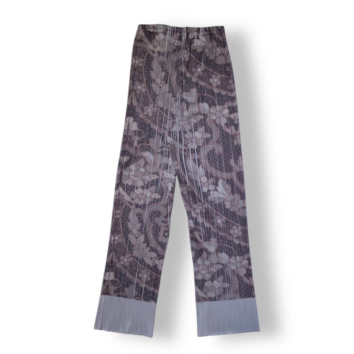 PLEATS PLEASE パンツ 花柄プリーツパンツ サイズ2 PP 86 JF 443 プリーツプリーズ イッセイミヤケ