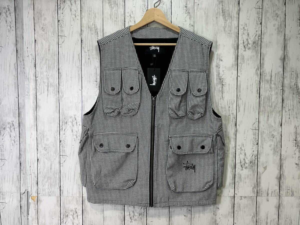 STUSSY ステューシー Houndstooth Work Vest ベスト 千鳥格子 BLACK 