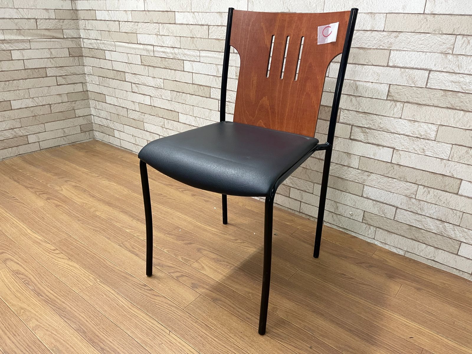 KOKUYO コクヨ スタッキングチェア 椅子 木製 レザー モダン ダイニングチェア 家具 インテリア C 畑794