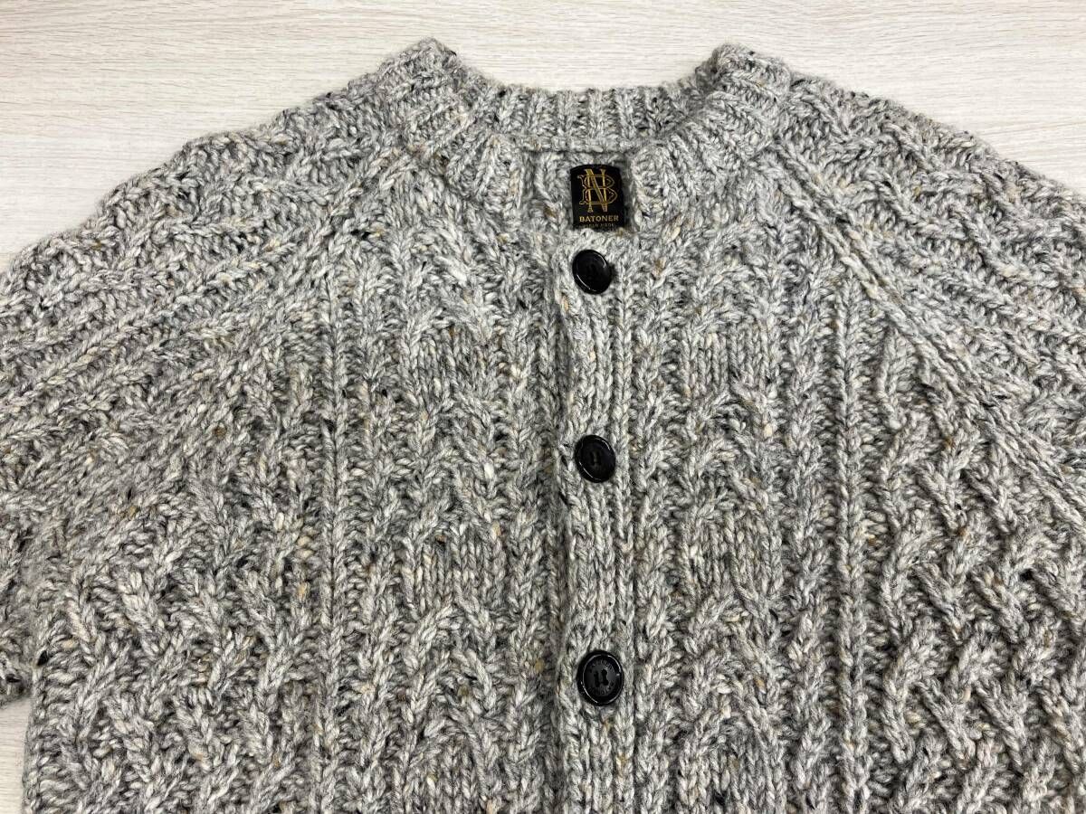 k*e様 ★BATONER カーディガン ウール BN-16FM-031 ベージ BATONER アウトレット カーディガン サイズ1 ウール グレー BN-16FM