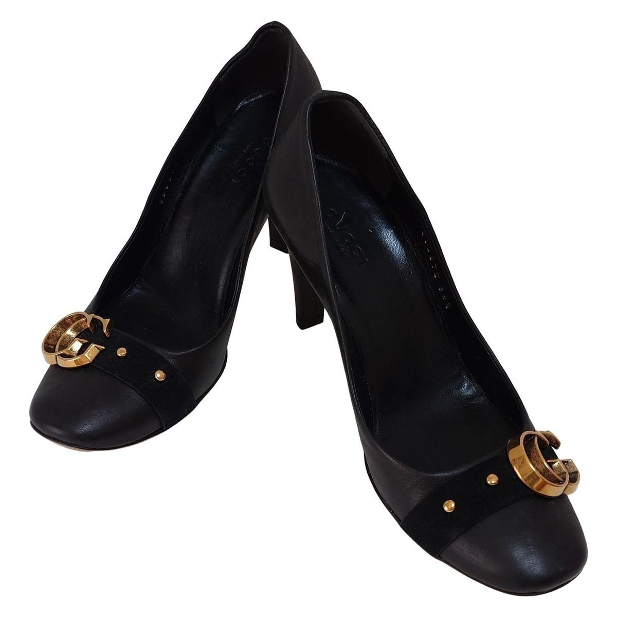 GUCCI　マーモント　パンプス　黒　36 1/2 GUCCI(グッチ) パンプス 34 1/2 レディース - 260872 黒 GGマーモント