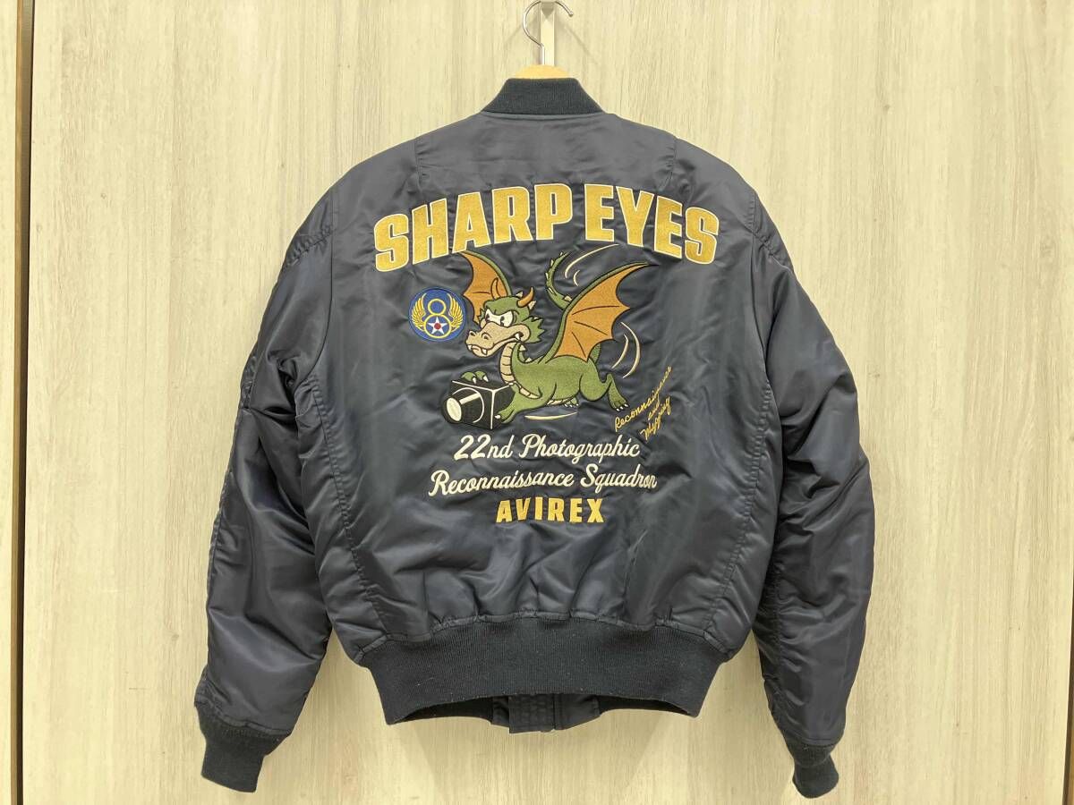AVIREX フライトジャケット 6112138 Mサイズ ネイビー リバーシブル