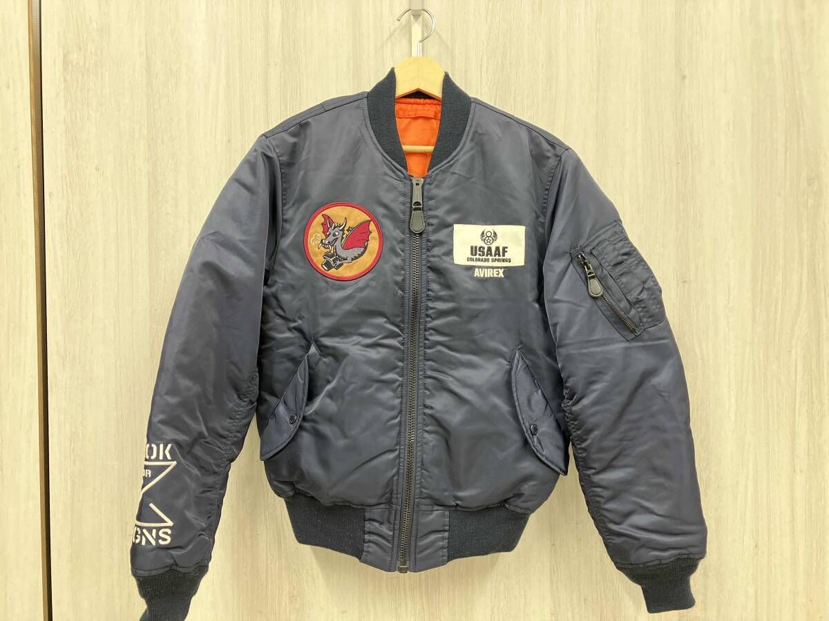 AVIREX フライトジャケット 6112138 Mサイズ ネイビー リバーシブル