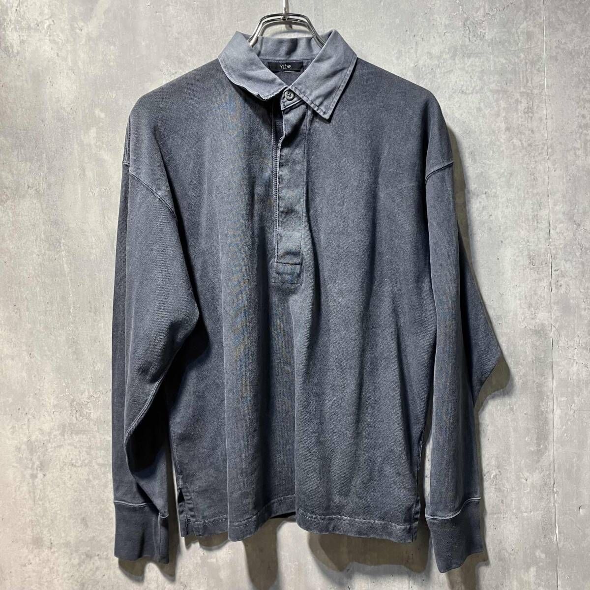 YLEVE pigment dye open end cotton rugger p o 長袖ポロシャツ ネイビー系 サイズ1 イレーヴ